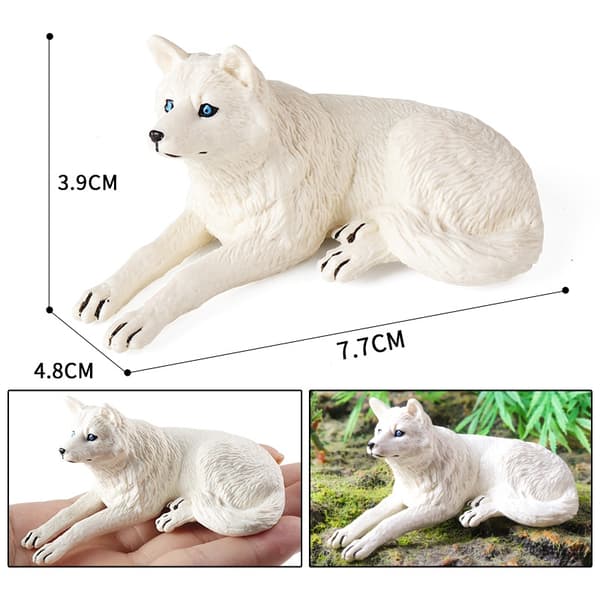 INF Realistisk Wolf Figure Sæt med 4 stykker Snow Wolf