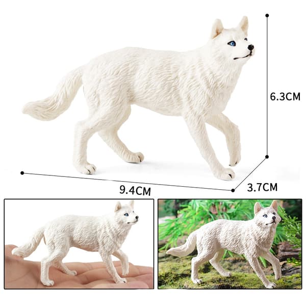 INF Realistisk Wolf Figure Sæt med 4 stykker Snow Wolf