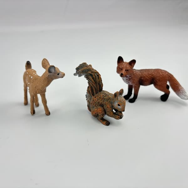 INF Realistisk skogdyrfigursett med 6 stk Forest Animals Set