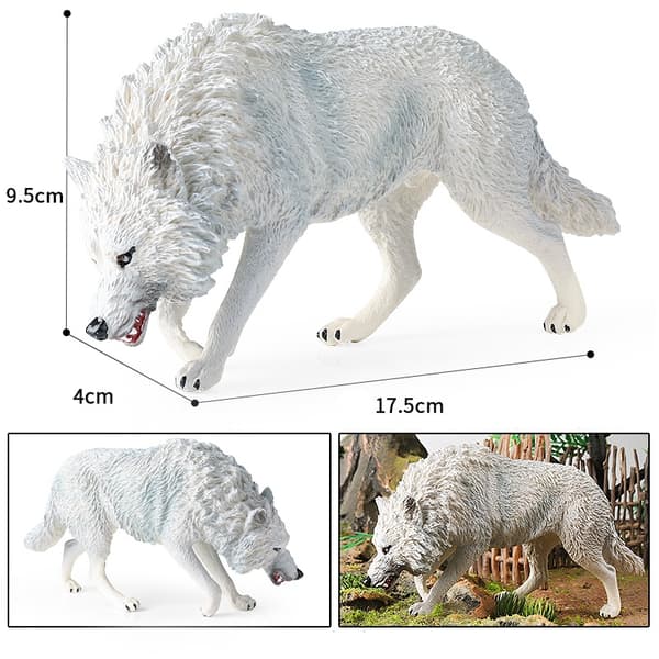 INF Realistiske vilde dyr statuer - harpiks dyremodeller North American White Wolf Model