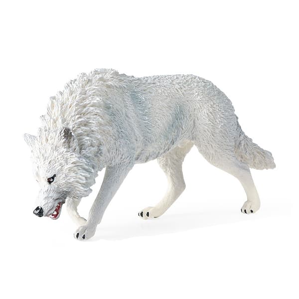 INF Realistiska statyer för vilda djur - Hartsdjursmodeller North American White Wolf Model