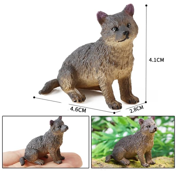 INF Realistiske vilde dyr statuer - harpiks dyremodeller Sitting wolf model