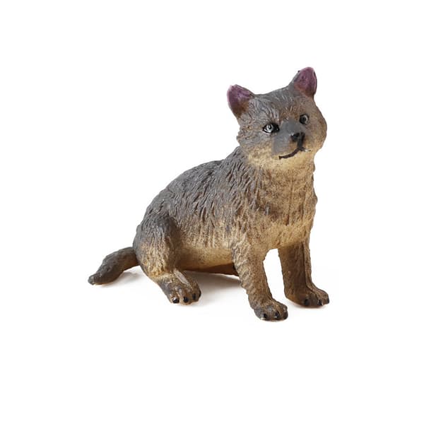 INF Realistiske vilde dyr statuer - harpiks dyremodeller Sitting wolf model
