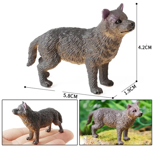 INF Realistiske vilde dyr statuer - harpiks dyremodeller Standing wolf model