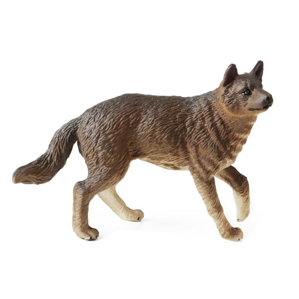 INF Realistiske vilde dyr statuer - harpiks dyremodeller Walking gray wolf model