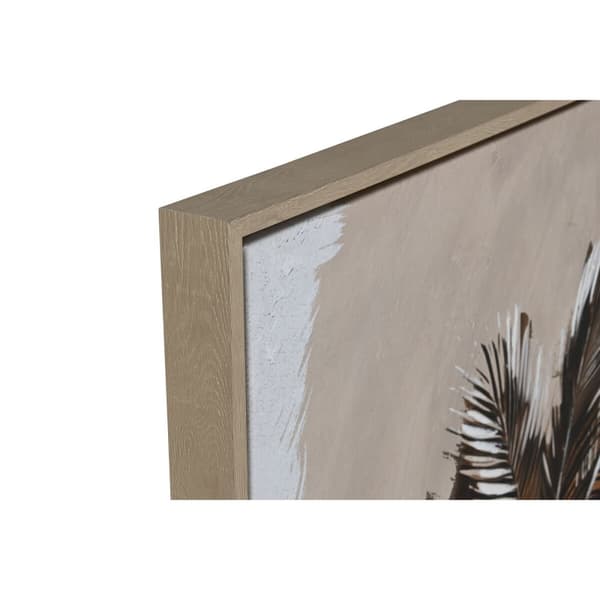 Maalaus Home ESPRIT Ruskea Beige Kullattu polystyreeni Kangas Palmut Trooppinen (2 osaa)