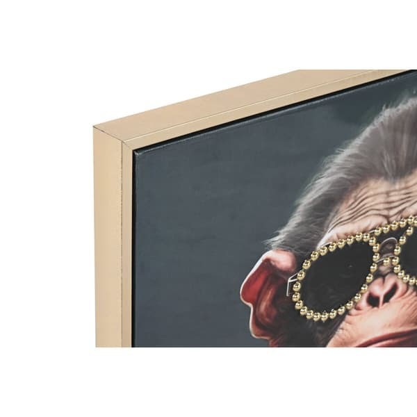 Maalaus Home ESPRIT polystyreeni Kangas Moderni Lakattu Simpanssi 52,5 x 3 x 72,5 cm (2 osaa)