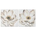 Miniatyrbilde 1 av 4: Maleri Home ESPRIT Beige Gyllen Læret Tre MDF Blomster Romantisk 60 x 3 x 60 cm (2 enheter)