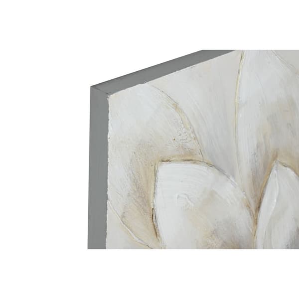 Tavla Home ESPRIT Vit Kanvas Trä MDF Blomster Romantisk 80 x 3 x 80 cm (2 antal)