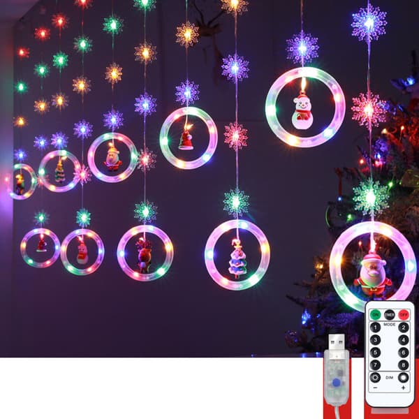 INF Ring LED-lys til jul, bryllup, fester og hjemmeinnredning Snowflake wishing ring