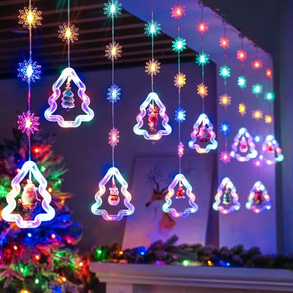 INF Ring LED-lys til jul, bryllup, fester og hjemmeinnredning Snowflake Christmas tree ring