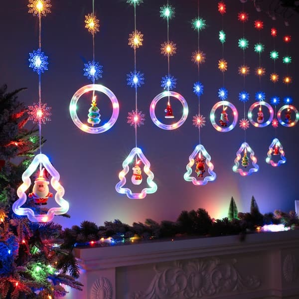 INF Ring LED-lys til jul, bryllup, fester og hjemmeinnredning Snowflake wishing ring + Christmas tree ring