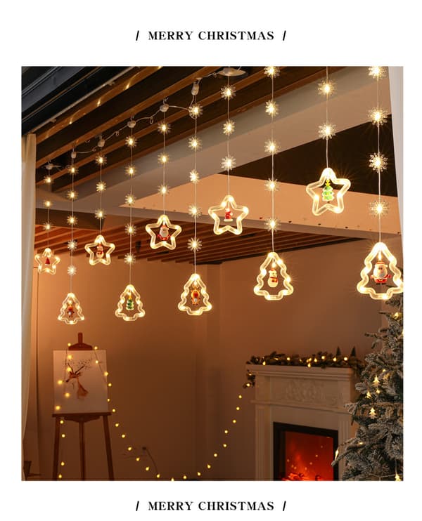 INF Sormus LED-valot jouluun, häihin, juhliin ja kodin sisustukseen Star ring + Christmas tree ring