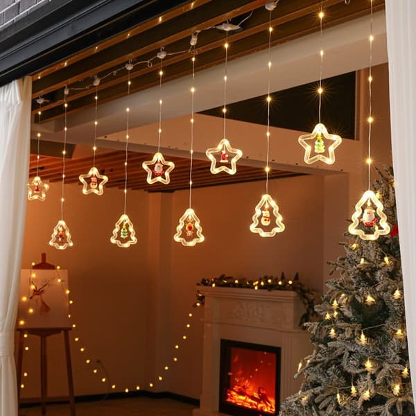 INF Sormus LED-valot jouluun, häihin, juhliin ja kodin sisustukseen Star ring + Christmas tree ring