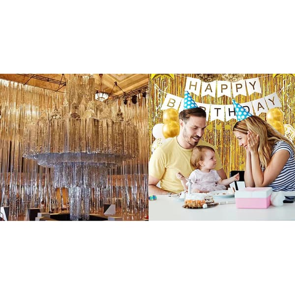 INF Regnbågsdraperi med glitter, festdekoration