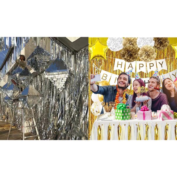 INF Regnbågsdraperi med glitter, festdekoration