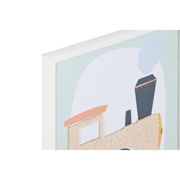Maleri Home ESPRIT Gul Blå Lærred 30 x 1,8 x 40 cm (4 enheder)