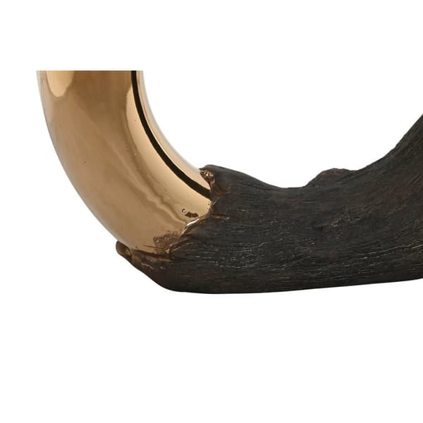 Vase Home ESPRIT Brown Golden Stoneware Modern 29 x 9 x 33 cm