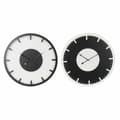 Pikkukuva 1 / 3: Wall Clock DKD Home Decor 50 x 3,5 x 50 cm Black White Vintage MDF Wood (2 Units)