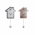 Pikkukuva 1 / 3: Wall Clock DKD Home Decor 32 x 5 x 56 cm Natural White Plastic House MDF Wood (2 Units)