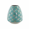 Pikkukuva 1 / 3: Vase DKD Home Decor Porcelain Turquoise Oriental Chromed 16 x 16 x 18 cm