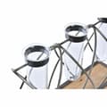 Miniatyrbillede 3 af 3: Vase DKD Home Decor Brown Black Transparent Metal Crystal Paolownia wood 36,5 x 11,5 x 23,5 cm