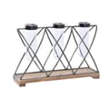 Miniatyrbillede 1 af 3: Vase DKD Home Decor Brown Black Transparent Metal Crystal Paolownia wood 36,5 x 11,5 x 23,5 cm