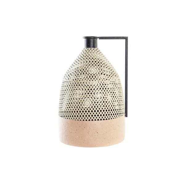 Vase DKD Home Decor Black Metal Brown Light brown (26 x 26 x 39 cm)