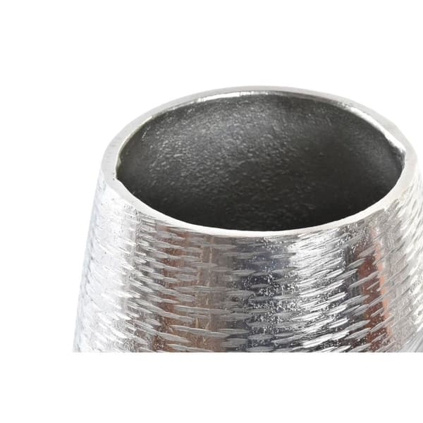 Vase DKD Home Decor Face Silver Aluminium Modern (19 x 19 x 31 cm)