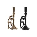 Miniatyrbillede 1 af 4: Candle Holder DKD Home Decor 12 x 10 x 27 cm Champagne Black Aluminium Modern (2 Units)