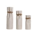 Miniatyrbild 1 av 3: Set of 3 Vases Home ESPRIT Beige Metal Rope 17 x 17 x 54 cm (3 Pieces)