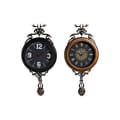 Pikkukuva 1 / 4: Wall Clock DKD Home Decor Black Golden Crystal Iron Pendulum 27 x 7,5 x 57,5 cm (2 Units)