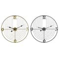 Miniatyrbillede 1 af 3: Wall Clock DKD Home Decor Black Golden Metal 60 x 3 x 60 cm Modern (2 Units)