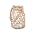 Pikkukuva 2 / 3: Candleholder Tin Transparent Natural Glass Rope 14 x 21 cm (6 Units)