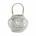Miniatyrbillede 2 af 2: Candleholder White wicker Glass 30 x 19 x 25,5 cm (6 Units)
