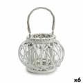 Miniatyrbillede 1 af 2: Candleholder White wicker Glass 30 x 19 x 25,5 cm (6 Units)