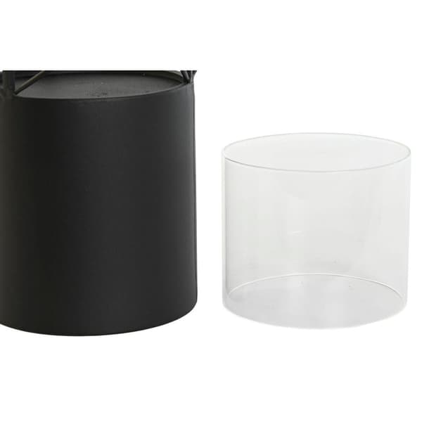 Candleholder Home ESPRIT Black Metal Crystal 24,5 x 24,5 x 46 cm (2 Units)