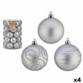 Pikkukuva 1 / 2: Set of Christmas balls Silver PVC Ø 6 cm (4 Units)