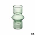 Miniatyrbillede 1 af 2: Vase Stripes Green Crystal 9,5 x 16,5 x 9,5 cm (8 Units)
