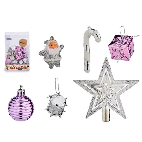 Christmas Decorations Set Krist+ 95442 Purple Silver PVC (12 Units)