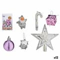 Pikkukuva 1 / 2: Christmas Decorations Set Krist+ 95442 Purple Silver PVC (12 Units)