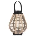 Pikkukuva 2 / 4: Candleholder Lantern With handle Beige Wood Cloth 25 x 30 x 25 cm (2 Units)