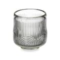 Miniatyrbillede 2 af 4: Candleholder Stripes Grey Crystal 7,5 x 7,8 x 7,5 cm (12 Units)