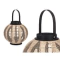 Miniatyrbillede 3 af 4: Candleholder Lantern With handle Beige Wood Cloth 30 x 30 x 30 cm (2 Units)