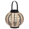 Miniatyrbillede 2 af 4: Candleholder Lantern With handle Beige Wood Cloth 30 x 30 x 30 cm (2 Units)