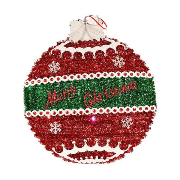 Christmas Bauble Krist+ 19CH138-L White Red Silver polypropylene Plastic LED Light