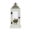 Pikkukuva 3 / 3: Lantern Silver Metal Wood White (18 x 43 x 18 cm) (6 Units)