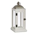 Pikkukuva 2 / 3: Lantern Silver Metal Wood White (18 x 43 x 18 cm) (6 Units)
