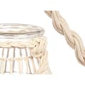 Pikkukuva 3 / 3: Candleholder Tin White Transparent Glass Rope 17 x 25 cm (4 Units)