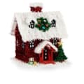 Pikkukuva 2 / 2: Decorative Figure House Tinsel White Red polypropylene PET 19 x 24,5 x 19 cm (12 Units)